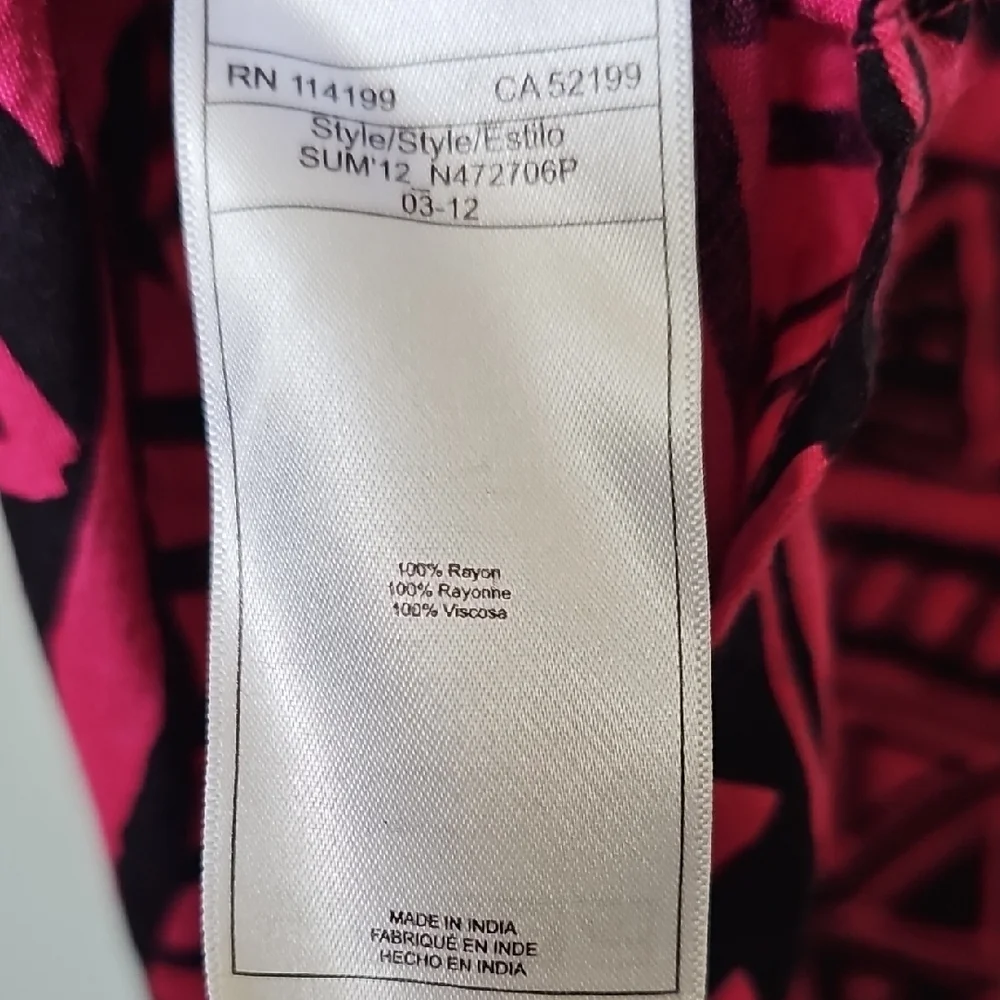 Roxy Stranger Things Vibe Pink and Black Geometric Tank Top Large